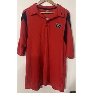Nike Fit Dry Ole Miss Rebels Polo‎ Shirt Men's XXL Red